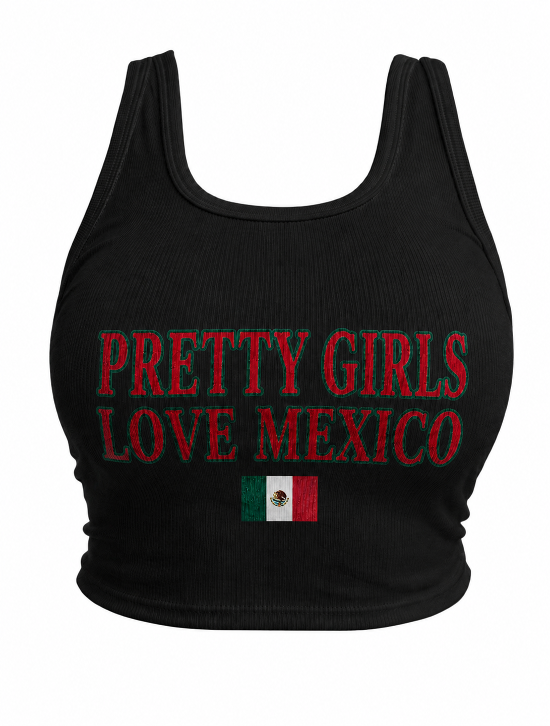 PRETTY GIRLS LOVE MEXICO CROPPED TANK